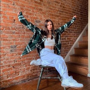 ZARA PLAID OVERSHIRT Green Large